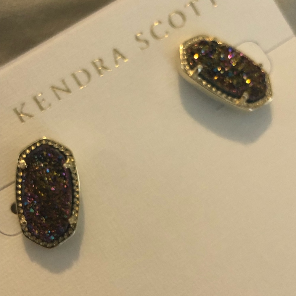 Kendra Scott Ellie Stud Earrings Gold Drusy